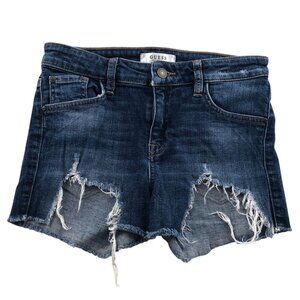 Guess Womens Cut Off Jean Shorts Size 26 Blue Denim Distressed Casual Frayed Hem